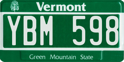 VT license plate YBM598