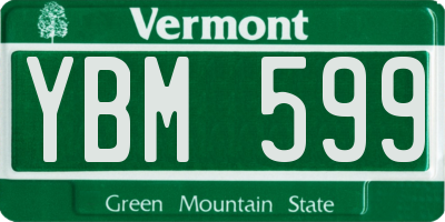 VT license plate YBM599