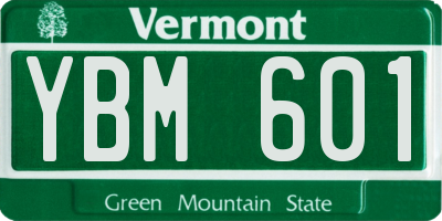 VT license plate YBM601