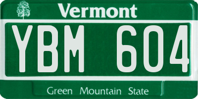 VT license plate YBM604