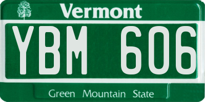 VT license plate YBM606