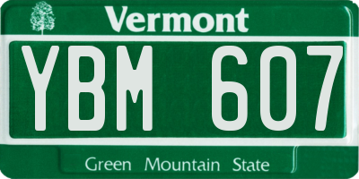 VT license plate YBM607