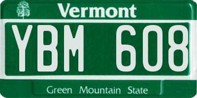 VT license plate YBM608