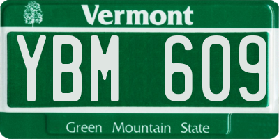 VT license plate YBM609