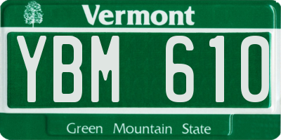 VT license plate YBM610