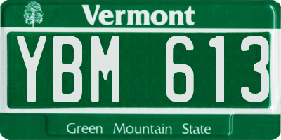 VT license plate YBM613