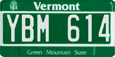 VT license plate YBM614