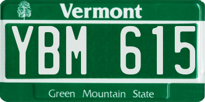 VT license plate YBM615