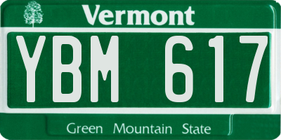 VT license plate YBM617