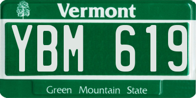 VT license plate YBM619