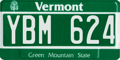 VT license plate YBM624