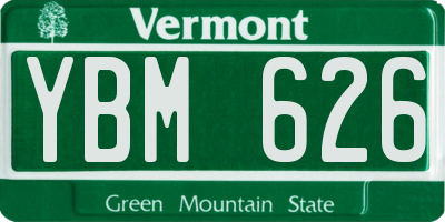 VT license plate YBM626