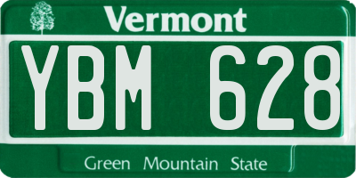VT license plate YBM628