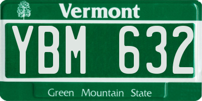 VT license plate YBM632