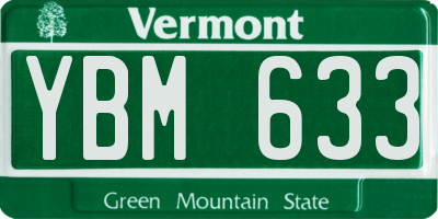 VT license plate YBM633
