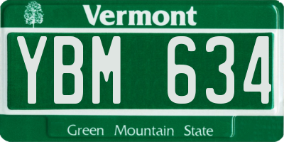 VT license plate YBM634