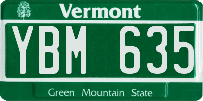 VT license plate YBM635