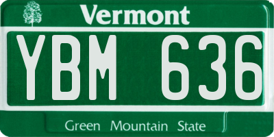 VT license plate YBM636