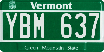 VT license plate YBM637