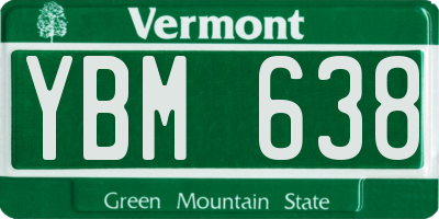 VT license plate YBM638