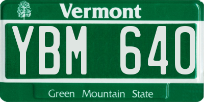 VT license plate YBM640