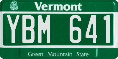 VT license plate YBM641