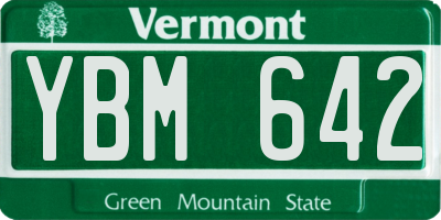 VT license plate YBM642