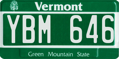 VT license plate YBM646
