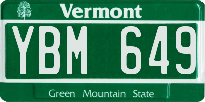 VT license plate YBM649