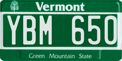 VT license plate YBM650