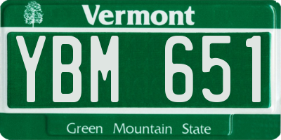 VT license plate YBM651