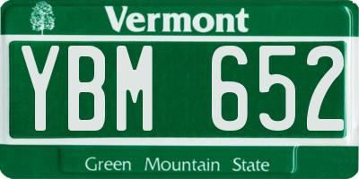 VT license plate YBM652