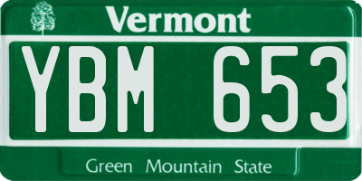 VT license plate YBM653
