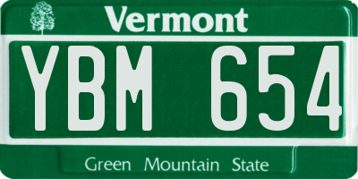 VT license plate YBM654