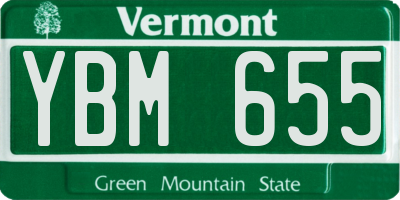 VT license plate YBM655