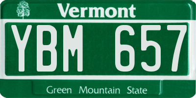 VT license plate YBM657