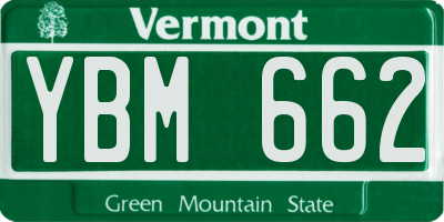 VT license plate YBM662