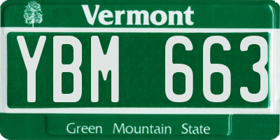 VT license plate YBM663