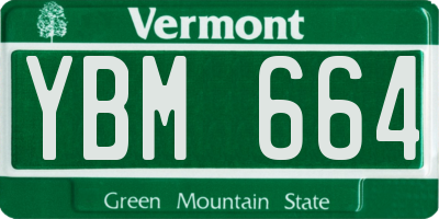VT license plate YBM664