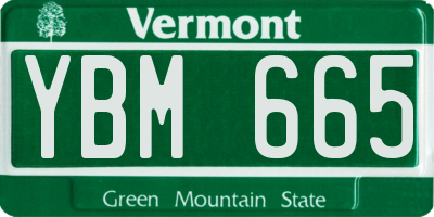 VT license plate YBM665
