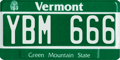 VT license plate YBM666