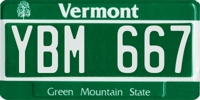VT license plate YBM667