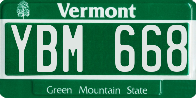 VT license plate YBM668