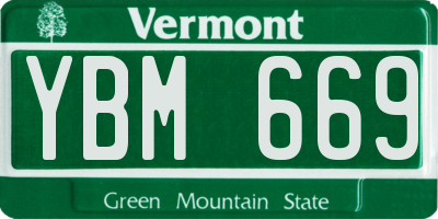 VT license plate YBM669