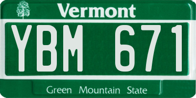 VT license plate YBM671
