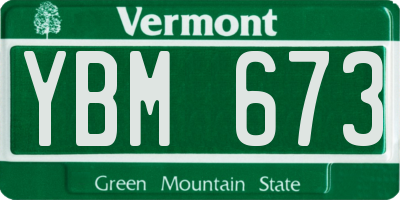 VT license plate YBM673
