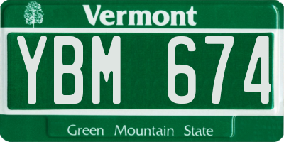 VT license plate YBM674