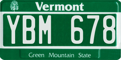 VT license plate YBM678