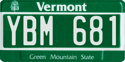 VT license plate YBM681