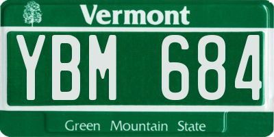 VT license plate YBM684